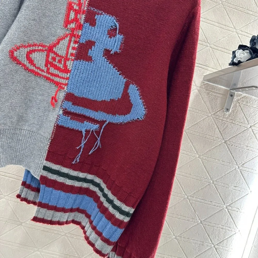 Vivienne Westwood 2025 New Arrival Saturn Patchwork Knit Sweater - Picture 8 of 8